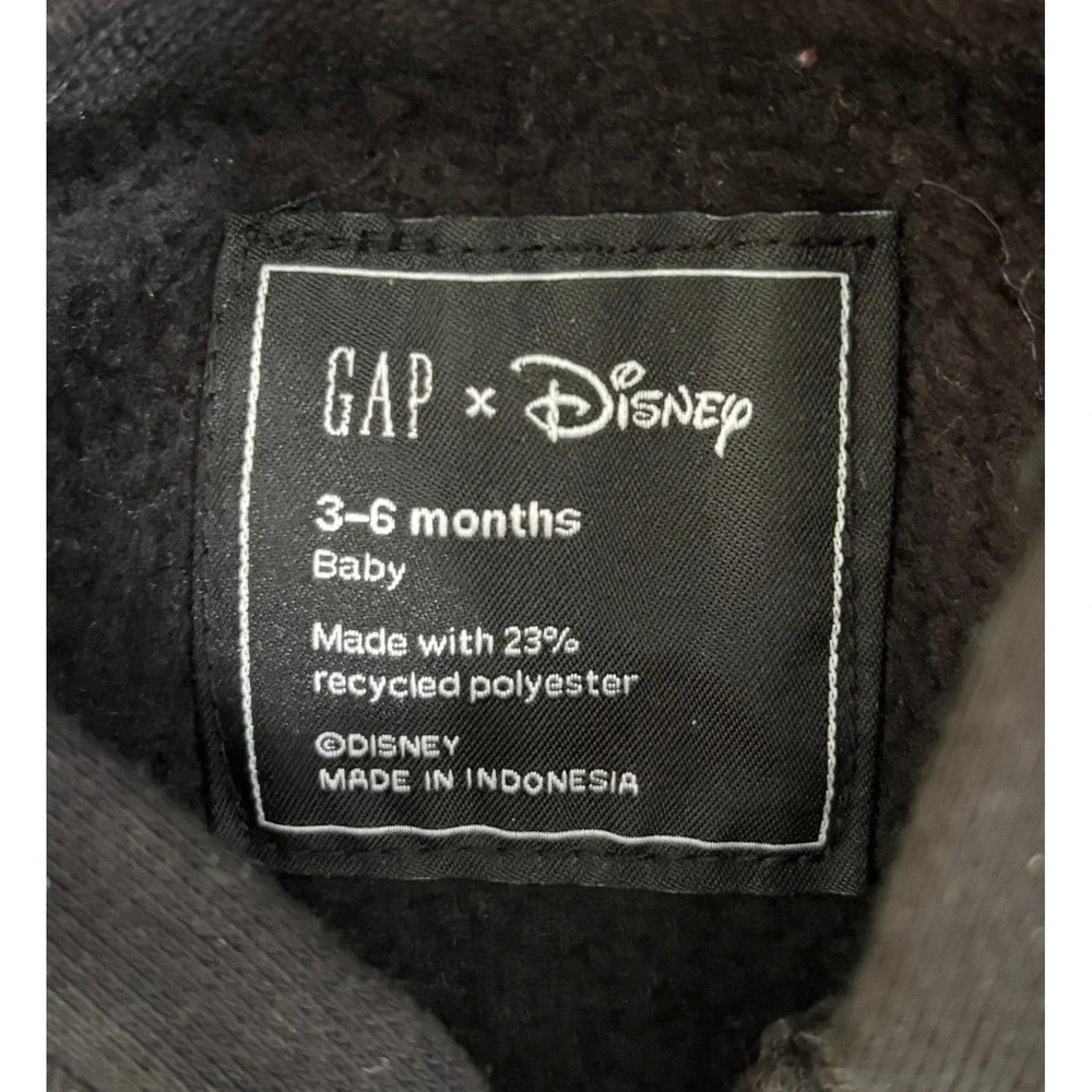 Gap x Disney Mickey Mouse Ear Hooded Romper Black Baby 3-6 Months Jumpsuit